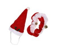 COLLBATH 1 Set Pet Hat Scarf Cute Pet Collar Cone Unique Dog Costumes Puppy Dog Xmas Outfit Bonnet Dog Costumes Dogs Pets Hat Cool Vest for Dogs Dog Christmas Costume Reindeer Cotton Red