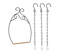 COLLBATH 1 Set Wrought Iron Bird Stand Bird Cages Magpie Cockatiel Parrot The Birdcage Hummingbird Feeder Play Hummingbird Swing Perch Kit Cockatiels Cardinal Finch Pole Black Iron