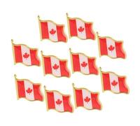 COLLBATH 10 Pcs Canadian Flag Enamel Pins Maple Leaf Lapel Badges for Men and Women Lightweight Travel Souvenir Brooch for Clothes Hats and Bags