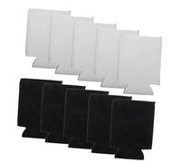COLLBATH 10 Pcs Foldable Can Cooler Sleeves for Beer and Soda Insulated Non-Slip Beverage Covers Space-Saving Reusable Cold Drink Holders for Parties Camping Travel Black White