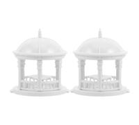 COLLBATH 100 Scale Mini European round Gazebo Model, DIY Mini Pavilion Ornament for Fairy Garden, Tabletop Garden Sculpture and Dollhouse Micro Landscape Decoration