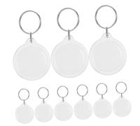 COLLBATH 100pcs Blank Photo Frame Keyring Circular Acrylic Keychain DIY Key Holder Personalised for Friends