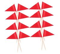 COLLBATH 100pcs Mini Toothpick Flags Small Triangle Food Toppers for Cupcakes Fruit Party Decorations Modern Design for Weddings Events Secure Placement for Effortless Labeling