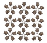 COLLBATH 100pcs Vintage Buddha Head Spacer Charms for Jewelry Making Pre-drilled Tibetan Pendant Beads for Bracelets Keychains Metal Alloy Loose Beads with Spiritual Symbolism and