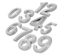 COLLBATH 10Pcs 5Cm Silver Grey 3D Self-Adhesive House Numbers 0-9 for Outdoor Mailbox and Door Address Signs, Modern Peel and Stick Number Plaques for Home and Hotel