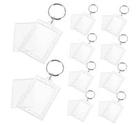 COLLBATH 10pcs Acrylic Photo Frame Keyring Custom Picture Keychain Fashion Accessory for Home Car Office