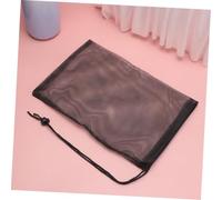 COLLBATH 10pcs Black Polyester Mesh Aquarium Filter Bags Drawstring Fish Tank Strainers Reusable Media Pouches for Uneaten Food Waste and Debris Filtration