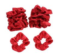 COLLBATH 10Pcs Christmas Hair Scrunchies Red Elastic Hair Bands Festive Ponytail Holders Soft Cloth Material for Women Holiday Accessories