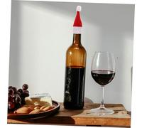 COLLBATH 10pcs Christmas Hat Shape Wine Bottle Covers Decorative Stoppers for Cava Sparkling Wine Holiday Party Table Decoration Gift