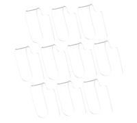 COLLBATH 10pcs Clear Acrylic Nail Art Palette Small Manicure Mixing Tray Portable Handheld Cosmetic Foundation Mixing Dish for Home Salon Use