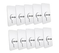 COLLBATH 10pcs Clear Non Trace Screw Hanger Pads with Screws Transparent Adhesive Hooks for Furniture and Kitchen Walls Multi Functional Heavy Duty Wall Stickers Resistant to Yellowing and