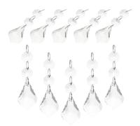 COLLBATH 10pcs Crystal Pendant Ornaments Transparent Hanging Prisms for Chandeliers Ceiling Lights Home Decoration with Maple Leaf Design Suitable for Windows Garden and Christmas Tree