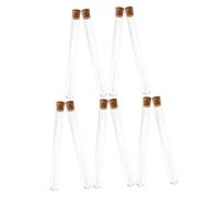 COLLBATH 10pcs Glass Test Tubes with Cork Stoppers High-temperature Resistant Storage Tubes for Scientific Experiments Chemistry Teaching and Laboratory Use
