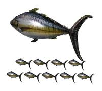 COLLBATH 10pcs Inflatable Tuna Balloons Fish Themed Party Supplies for Birthdays Fishing Parties Beach Pool Decorations Foil Balloons for Under the Sea Celebrations