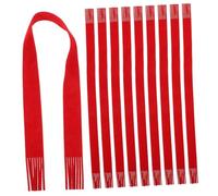 COLLBATH 10pcs Mini Christmas Scarf Wine Bottle Decoration Soft Double Sided Flocked Fabric Red Lovely Decorative Mini Scarves for Dolls and DIY Crafts
