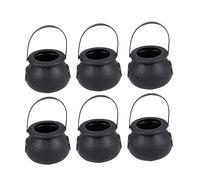 COLLBATH 10pcs Mini Halloween Candy Bucket Black Witch's Cauldron Candy Holder for Trick Treat and Parties for Boy Girl to Collect Sweets and Treats