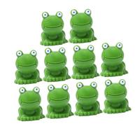 COLLBATH 10pcs Mini Resin Frogs Micro Landscape Decoration Moss Frog Ornaments for Garden Bonsai Animal Sculpture Outdoor Figurines