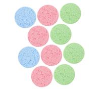 COLLBATH 10pcs Natural Pulp Facial Sponges Oval Makeup Powder Puff Reusable Exfoliating Pads for Women Gentle Face Cleansing and Makeup Removal Random Color