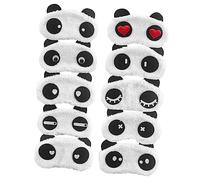 COLLBATH 10pcs Panda Boys and Girls Sleep Mask Soft Cotton Eye Mask for Sleeping Kawaii Design Travel Accessories Elastic Band for Nap