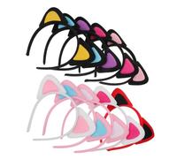 COLLBATH 10pcs Plush Cat Ears Headbands for Women Soft Elastic Animal Ear Hair Clasp Comfortable Cosplay Costume Accessory for Holiday Parties and Themed Events