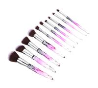COLLBATH 10pcs Professional Makeup Brush Set with Crystal Gradient Handles Dense Soft Bristles for Even Application Comfortable Design Cosmetic Kit Gift for Women