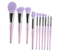 COLLBATH 10Pcs Purple Amethyst Face Makeup Brushes with Soft Dense Bristles Handles for Women Cosmetics Beauty Tools