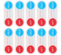 COLLBATH 10pcs Self-Adhesive Acrylic Hot and Cold Water Labels for Faucets Bathroom Kitchen Sink Indicators with Sturdy Stickers