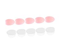 COLLBATH 10Pcs Silicone Lip Brush Covers Practical Makeup Brush Sleeves with Anti-lost Design Semi-transparent and Red for Travel Office and Everyday Use