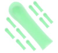 COLLBATH 10pcs Silicone Sleeve Ear Spoon Ear Cleaning Tips Scoops Wax Removal Wax Remover Removing Spoon Tips Remover of Covers Removal Tool Silica Gel Green
