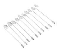 COLLBATH 10pcs Silver Copper Brooch Pins Long Safety Needle for DIY Jewelry Making Hat Dress Lapel Collar Accessories Craft Badge Pins for Men Women