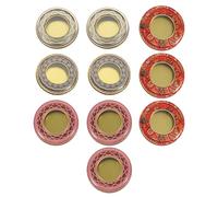 COLLBATH 10Pcs Small Saffron Storage Boxes Set with Round Iron Canisters, Assorted Colors 1G Each, Food-Grade Saffron Jars for Kitchen and Home Organization