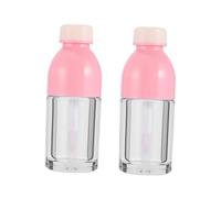COLLBATH 10pcs Small Transparent Lip Gloss Bottles for Women Portable Empty Lip Balm Containers Lightweight Refillable Oil Tubes Travel Cosmetic Packaging Pink