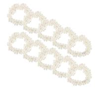 COLLBATH 10pcs Stretchy Beaded Hair Ties with Elegant Faux Pearls Elastic Scrunchie Bands for Chic School Hair Accessories for Parties and Everyday Styles