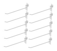 COLLBATH 10pcs Supermarket Shelf Hooks White Iron Pegboard Utility Hooks for Tool Display Heavy-Duty Hanging Organizers for Bags Jewelry Hair Accessories