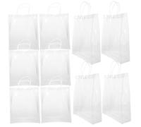 COLLBATH 10PCS Transparent Gift Bags with Handles Reusable Wine Bottle Wrap Bags Clear Household Outdoor with Button Closure for Party and Holiday Packaging