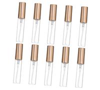 COLLBATH 10pcs Transparent Glass Spray Bottles with Gold Sprayer Travel Perfume Atomizer Portable for Home Go Use