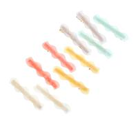 COLLBATH 10pcs Wave-shaped Alligator Hair Clips for Women and Small Thin Makeup Hair Barrettes in Colors Comfortable No-design for Wedding Party Daily Styling