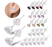 COLLBATH 12 Pairs Portable Earrings Delicate Tiny and Zircon Ear Studs for Women Multi Color Decorative Ear Decors for Festivals and Daily Wear