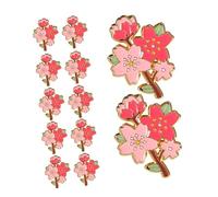COLLBATH 12 Pcs Cherry Blossom Lapel Pins for Women Pink Alloy Brooches with Elegant Floral Design Lightweight Decorative Pins for Clothing Bags Birthdays Weddings Seasonal Style