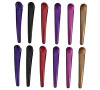 COLLBATH 12pcs Acrylic Duckbill Hair Clips for Women No-crease Hairpins for Styling Sectioning Perm and Face Washing Mixed Color Vintage Hair Accessories with Strong Hold