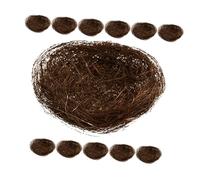 COLLBATH 12pcs Artificial Bird Nests for Easter and Garden Decor Realistic Simulated Nest Ornament for Photography Props and Home Decoration Brown