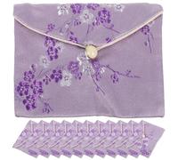 COLLBATH 12pcs Chinese Style Satin Jewelry Drawstring Bags Medium Size Silk Pouches for Wedding Party Decorations Random Color Random Color