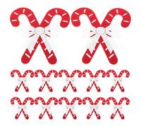 COLLBATH 12pcs Christmas Utensil Holders: Candy Cane Shaped Cutlery Pockets - Reusable Silverware Organizers For Holiday Place Settings & Diy