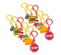 COLLBATH 12pcs Construction Vehicle Keychains Lightweight Plastic Building Key Rings Engineering Party Accessories for Birthday Favors Boys Secure Multipurpose Car Key Holders