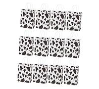 COLLBATH 12pcs Cow Print Party Favor Bags Cute Animal Pattern Goodie Bags for Birthday Celebrations for Candy Packaging and Farm Theme Events