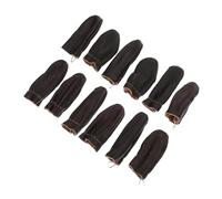 COLLBATH 12pcs Cowhide Needle Felting Finger Cots for Sewing Needlework DIY Flexible Breathable Comfortable Handmade Random Color
