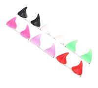 COLLBATH 12pcs Devil Horn Hair Clips for Halloween Costume Black Red White Rose Red Green Catching Accessories for Cosplay and