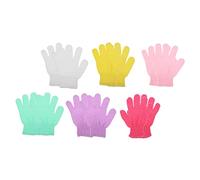 COLLBATH 12Pcs Double-sided Exfoliating Shower Gloves for Deep Body Scrub Stretchable Nylon Bath Mitts for Smooth and Improved Circulation Mixed Colors