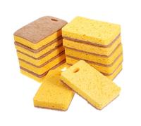 COLLBATH 12pcs Eco Biodegradable Sponges Kitchen Wok Sponge Reusable Scrub Pad for Dish Cleaning Household Multi-Function Cleaning Wipe