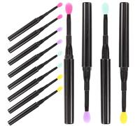 COLLBATH 12pcs Eye Shadow Brushes Lidded Storage Case Silicone and Synthetic Material Brushes for Eyeshadow Application for Travel and Daily Makeup Routine for Women and Beginners